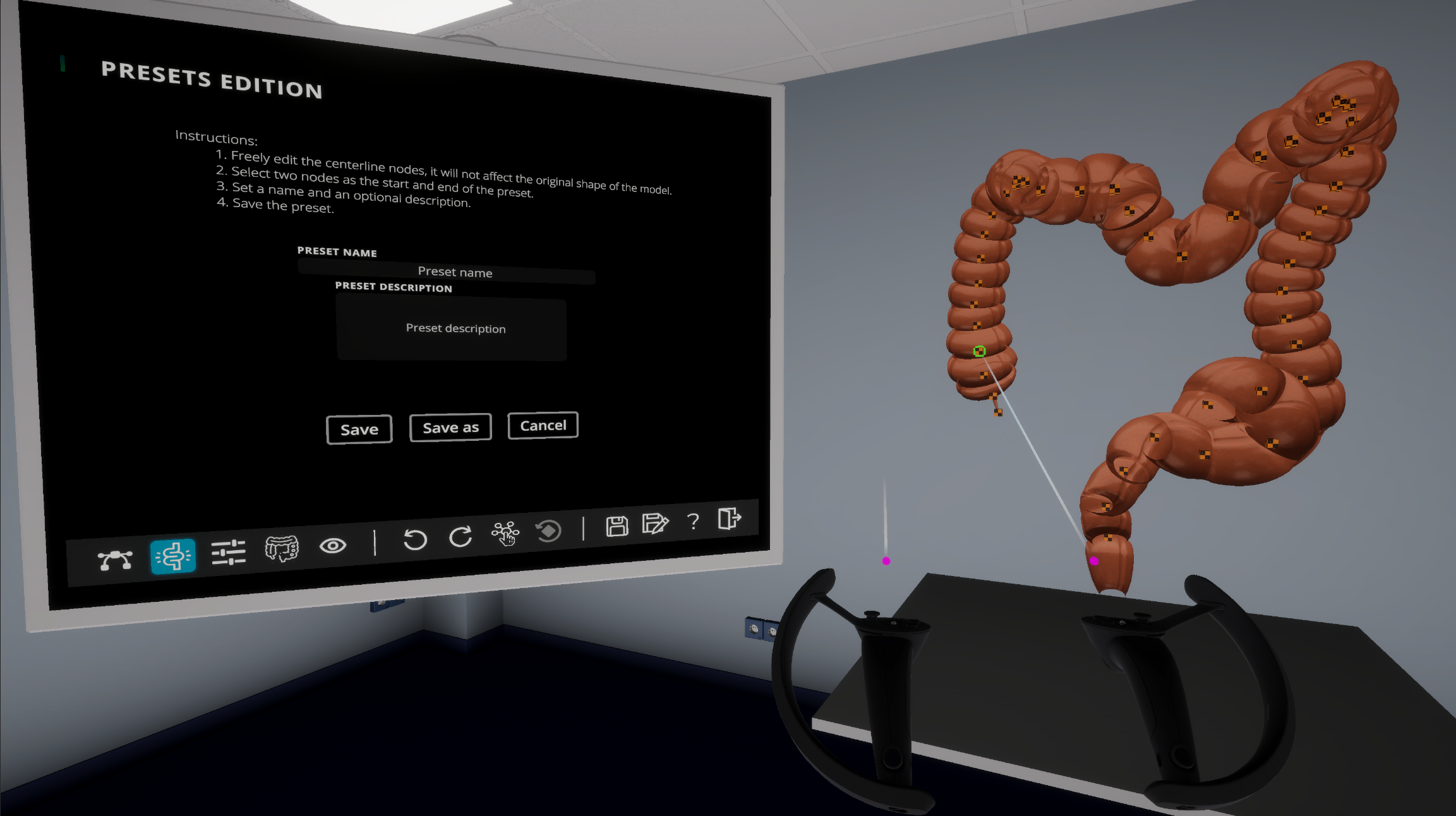 Preset edition in the VR model editor, v4.0