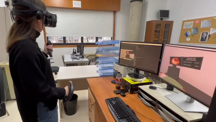 Testing of the simulator by a colonoscopy resident